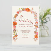 Boho Bunte Wildblumen-Hochzeit QR-Code Einladung (Stehend Vorderseite)