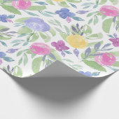 Boho Buntes Frühlings-Aquarell-Blumenmuster Geschenkpapier (Ecke)