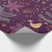 Boho buntes Spaß-Vogel-Muster Geschenkpapier (Ecke)