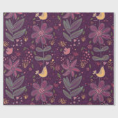 Boho buntes Spaß-Vogel-Muster Geschenkpapier (Flach)