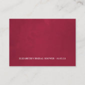 Boho Burgund Blumenstrauß Brautparty Begleitkarte (Rückseite)