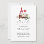 Boho Burgund Blumenstrauß Brautparty Einladung (Vorderseite)