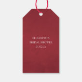 Boho Burgund Blumenstrauß Brautparty Geschenkanhänger (Rückseite)