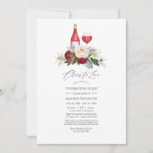 Boho Burgund Blumenstrauß Einladung (Vorderseite)