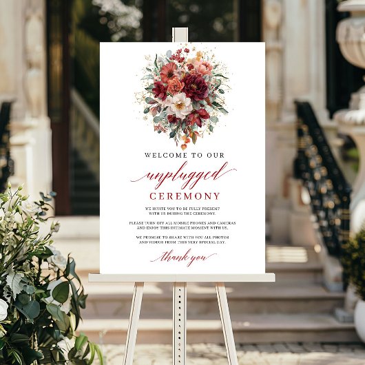 Boho-Burgund-Fall-Marsala-Unplugged-Zeremonie-Schi Poster
