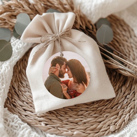 Boho-Burgund Hochzeitsfoto Geschenkanhänger