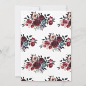 Boho Burgund und Navy Brautparty Weinprobe Einladung (Rückseite)