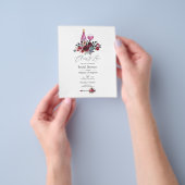 Boho Burgund und Navy Brautparty zur Weinprobe Flyer (Gruppe)