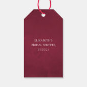 Boho Burgund und Navy Brautparty zur Weinprobe Geschenkanhänger (Rückseite)