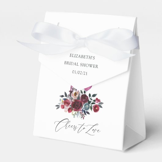 Boho Burgund und Navy Brautparty zur Weinprobe Geschenkschachtel (Vorderseite)