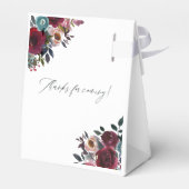 Boho Burgund und Navy Brautparty zur Weinprobe Geschenkschachtel (Rückseite)