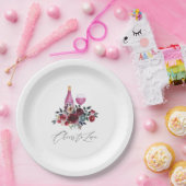 Boho Burgund und Navy Brautparty zur Weinprobe Pappteller (Party)