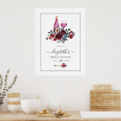 Boho Burgund und Navy Weinprobe Willkommen Poster (Küche)