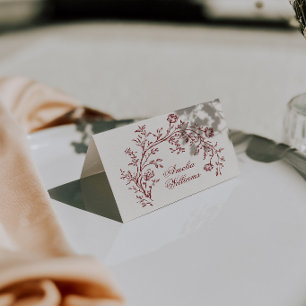 Boho Burgund Weinrote Florale Boho Hochzeit Platzk Tischnummer