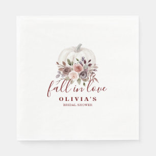 Boho-Burgunder-Herbst-Blumen-Kürbis-Junggesellinne Serviette