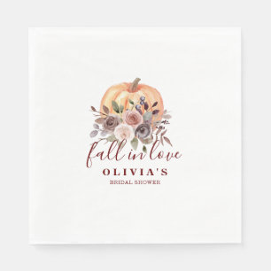 Boho-Burgunder-Herbst-Blumen-Kürbis-Junggesellinne Serviette