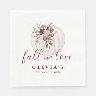 Boho-Burgunder-Herbst-Blumen-Kürbis-Junggesellinne Serviette