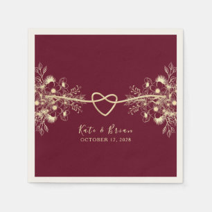Boho-Burgunder-Hochzeitsservietten Serviette