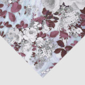 Boho Burgunder weißes Pastellmarmorblumenmuster Seidenpapier (Ausschnitt)