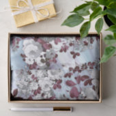 Boho Burgunder weißes Pastellmarmorblumenmuster Seidenpapier (Geschenk)