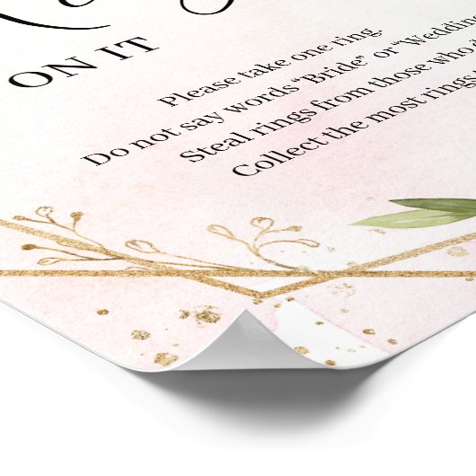 Boho burgundy Blumengestein legte einen Ring auf s Poster (Ecke)