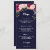 Boho burgundy Blumenkarten Hochzeitskarte Menükarte (Vorne/Hinten)