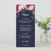 Boho burgundy Blumenkarten Hochzeitskarte Menükarte (Stehend Vorderseite)