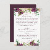 Boho burgundy Blumenzettel Begleitkarte (Vorne/Hinten)