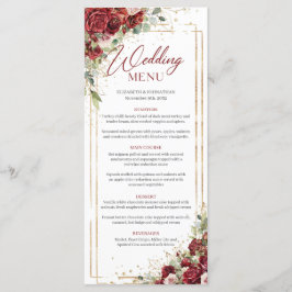 Boho burgundy Blumenzwiebeldgold geometrische Hoch Menükarte