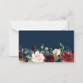 Boho Burgundy Blush Diaper Raffekarte Mitteilungskarte (Rückseite)