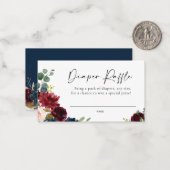 Boho Burgundy Blush Diaper Raffekarte Mitteilungskarte (Vorderseite/Rückseite Beispiel)