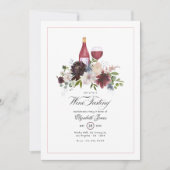 Boho Burgundy Blush Dusty Blue Bacheloretto Einladung (Vorderseite)