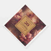 Boho Burgundy Blush Gold 50. Geburtstag Serviette (Ecke)