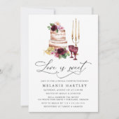 Boho Burgundy & Blush Liebe ist Sweet Bridal Einladung (Vorderseite)