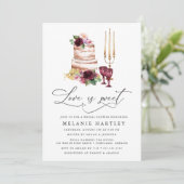 Boho Burgundy & Blush Liebe ist Sweet Bridal Einladung (Stehend Vorderseite)