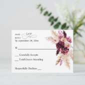 Boho Burgundy & Blush Pink Floral UAWG RSVP Karte (Stehend Vorderseite)
