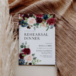 Boho Burgundy Blush Probe Dinner Einladung