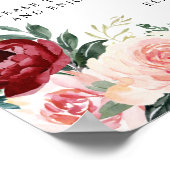 Boho Burgundy Blush Unplugged Zeremonie Hochzeit Poster (Ecke)