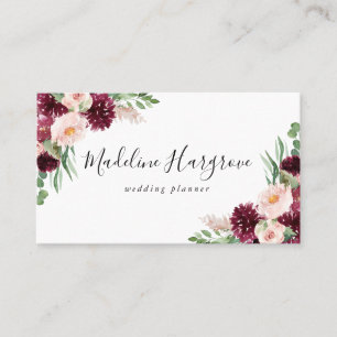 Boho Burgundy & Blush Visitenkarte