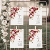Boho Burgundy Blush Wedding Table Number Card Mitteilungskarte