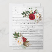 Boho Burgundy - Bohemische Hochzeit in Marsala Flo Save The Date (Vorderseite)