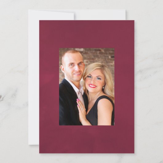 Boho Burgundy - Bohemische Hochzeit in Marsala Flo Save The Date (Rückseite)