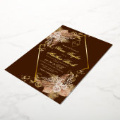 Boho Burgundy Diamond Gold Wedding Foil Folieneinladung (Gedreht)