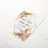 Boho Burgundy Diamond Gold White Wedding Foil Folieneinladung (Gedreht)