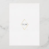 Boho Burgundy Diamond Gold White Wedding Foil Folieneinladung (Rückseite)