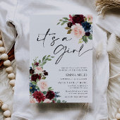 Boho Burgundy Es ist eine Mädchendusche und Einlad Einladung