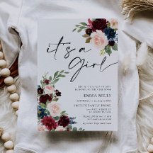 Boho Burgundy Es ist eine Mädchendusche und Einlad