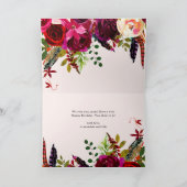 Boho Burgundy Floral | Happy Birthday Karte (Innenseite)