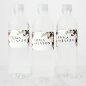 Boho Burgundy Floral Hochzeitwasser Flasche Etiket Wasserflaschenetikett (Flaschen)