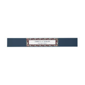 Boho Burgundy Floral Navy Einladung Bauch Band (Flach)